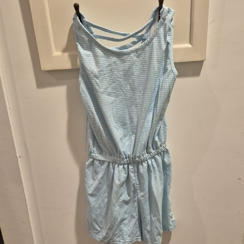 btween Light Blue Striped Kids Romper